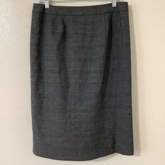 Ann Taylor Plaid Office Siren Workwear Office Old Money Pencil Skirt Size 8 - Picture 8 of 12